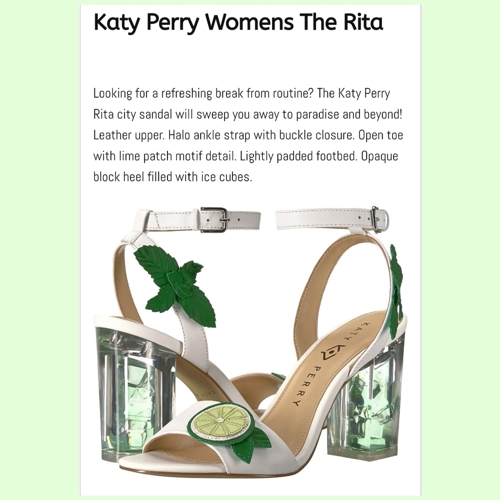 Katy Perry Collections Rita Mojito City Block Heel Sandals Lime Heels Sz 6.5 - Picture 3 of 15